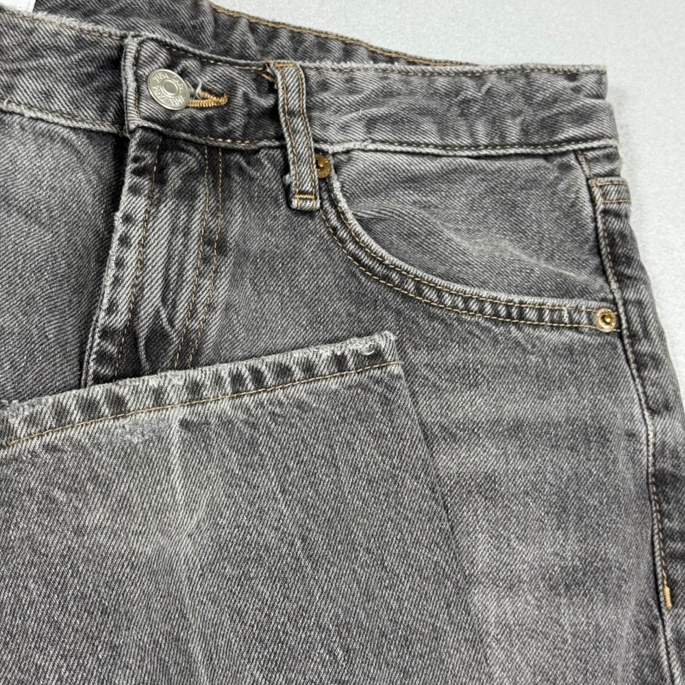 Zara Premium Denim Collection Gray High Waisted Straight Leg Jeans Womens Size 6